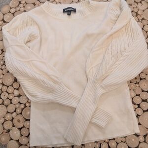 Express Women's Ivory Cable Knit Sweater